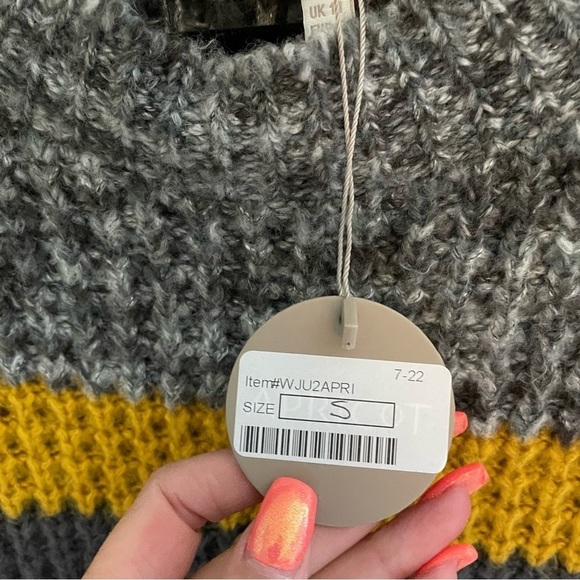 Apricot Balloon Sleeve Multi Colour Knit Sweater, Size S - Picture 6 of 6